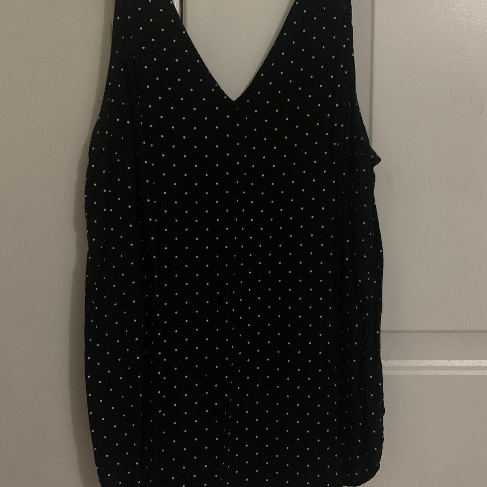 Black with White Polkadot  Tank top